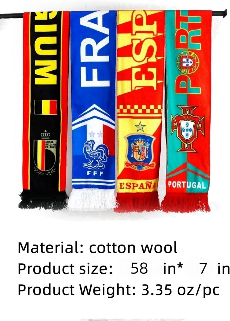 ISFIBA 2-pack Of Soccer National Team Scarves,Soccer Fans Souvenir Double Side Logo Print Scarf,World Top 40 National Team Scarf - Image 2